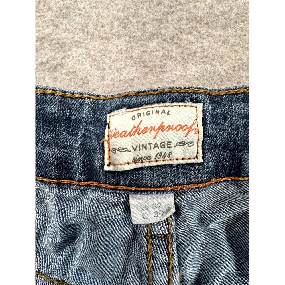 Weatherproof Vintage Slim Straight Jeans Mens 32x30 Blue Denim Mid Rise Stretch